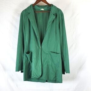 POL Green‎ Faux Suede Blazer Jacket